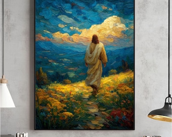 Moses 6:34 LDS Scripture Art, Jesus Christ Walking Print (Digital Download)