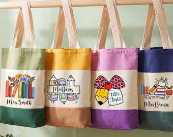 Bolso personalizado para profesor con nombre Regalo de agradecimiento para profesores Bolso de mano para profesores Regalo para educadores Bolso personalizado para profesores Regalo de regreso a clases