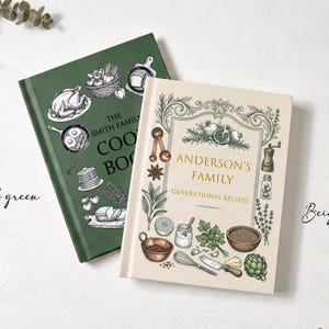 Personlig receptbok, Anpassad matlagningsdagbok, Dina egna recept, Anpassad familjepresent till födelsedag, Present till mamma och pappa, Jubileumspresent