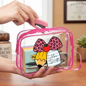 Bolsa de regalo personalizada para profesores, bolsa de playa de PVC transparente con nombre personalizado, regalo de agradecimiento para profesores, regalo personalizado para profesores, regalo de regreso a clases imagen 4