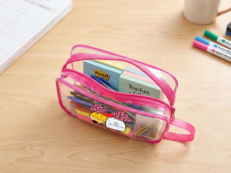Bolsa de regalo personalizada para profesores, bolsa de playa de PVC transparente con nombre personalizado, regalo de agradecimiento para profesores, regalo personalizado para profesores, regalo de regreso a clases imagen 5