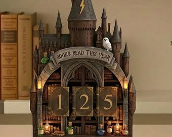 Vintage Book Read Tracker, Personalized Book Lover Gift, Reading Tracker, Books Read This Year Counter, Reading Lover Gift, Library Decor