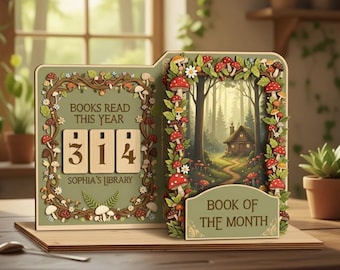 Custom Book Read Holder - Book Tracker, Books Read This Year Counter, Book Of The Month Display, Personal Gift for Readers, Book Lovers