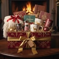 Fireside Christmas Gift Box, Hygge Holiday Basket, Book Lover Care Package product logo