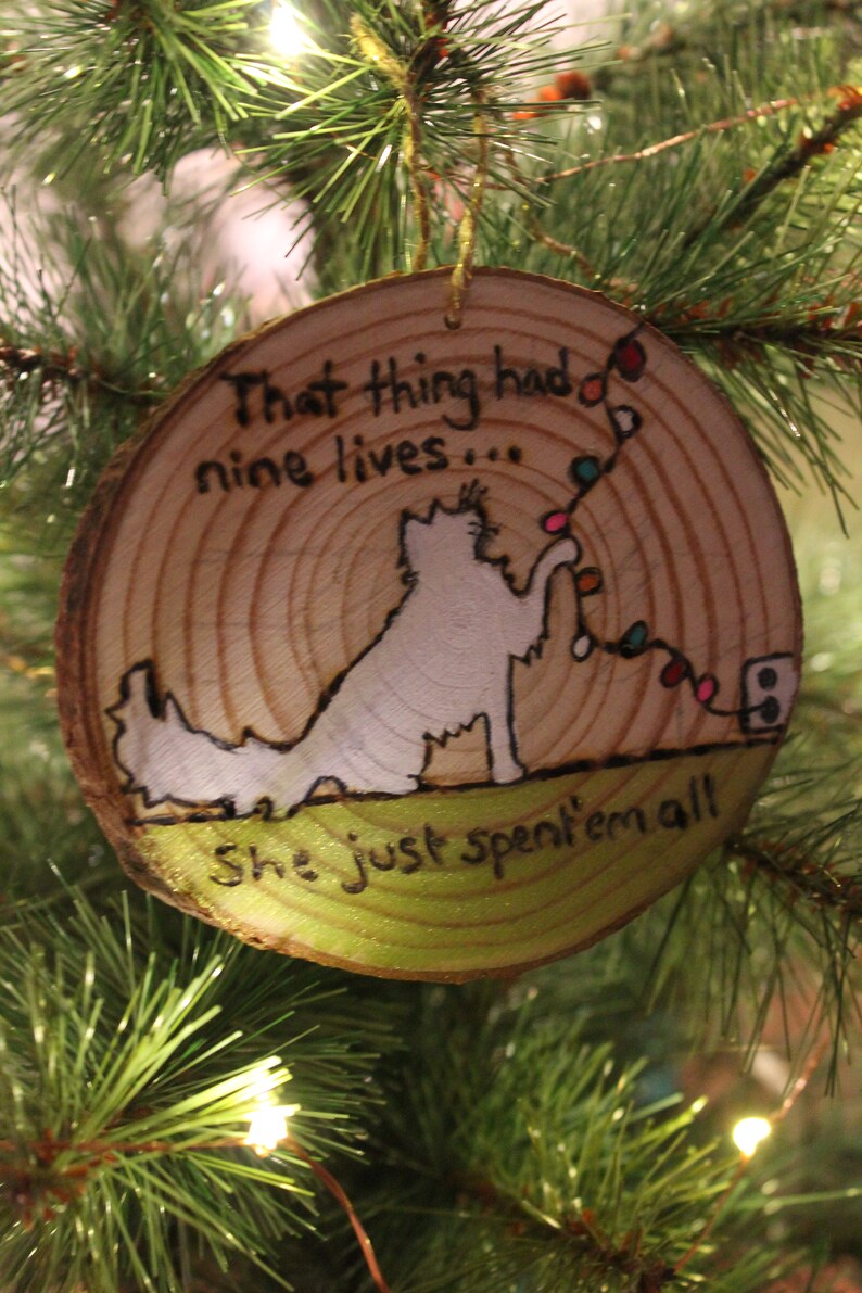 National Lampoons Christmas Vacation Cat Nine Lives Ornament Etsy