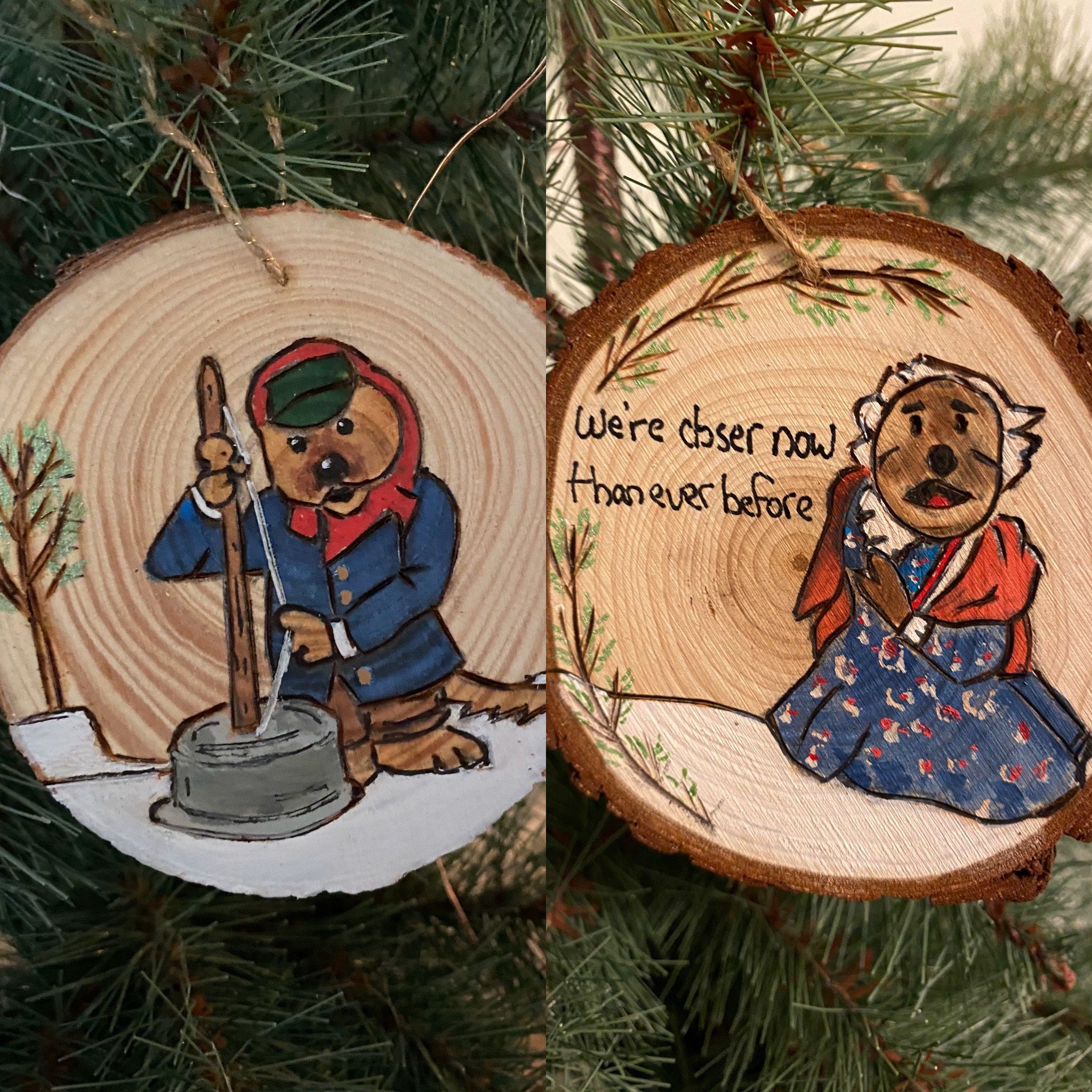 Jim Henson Emmet and Ma Otter Jug band Christmas ornament