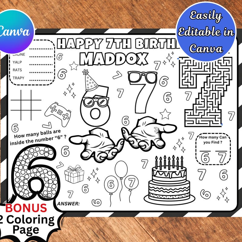 Six Seven Coloring Page - Etsy