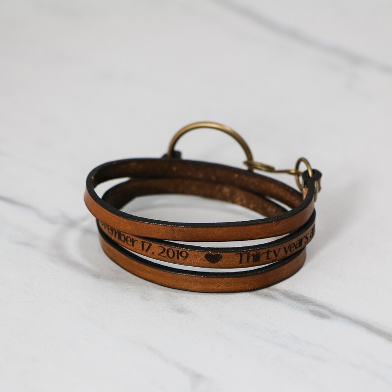Personalized Leather Wrap Bracelettriple Wrap Hand Painted Etsy