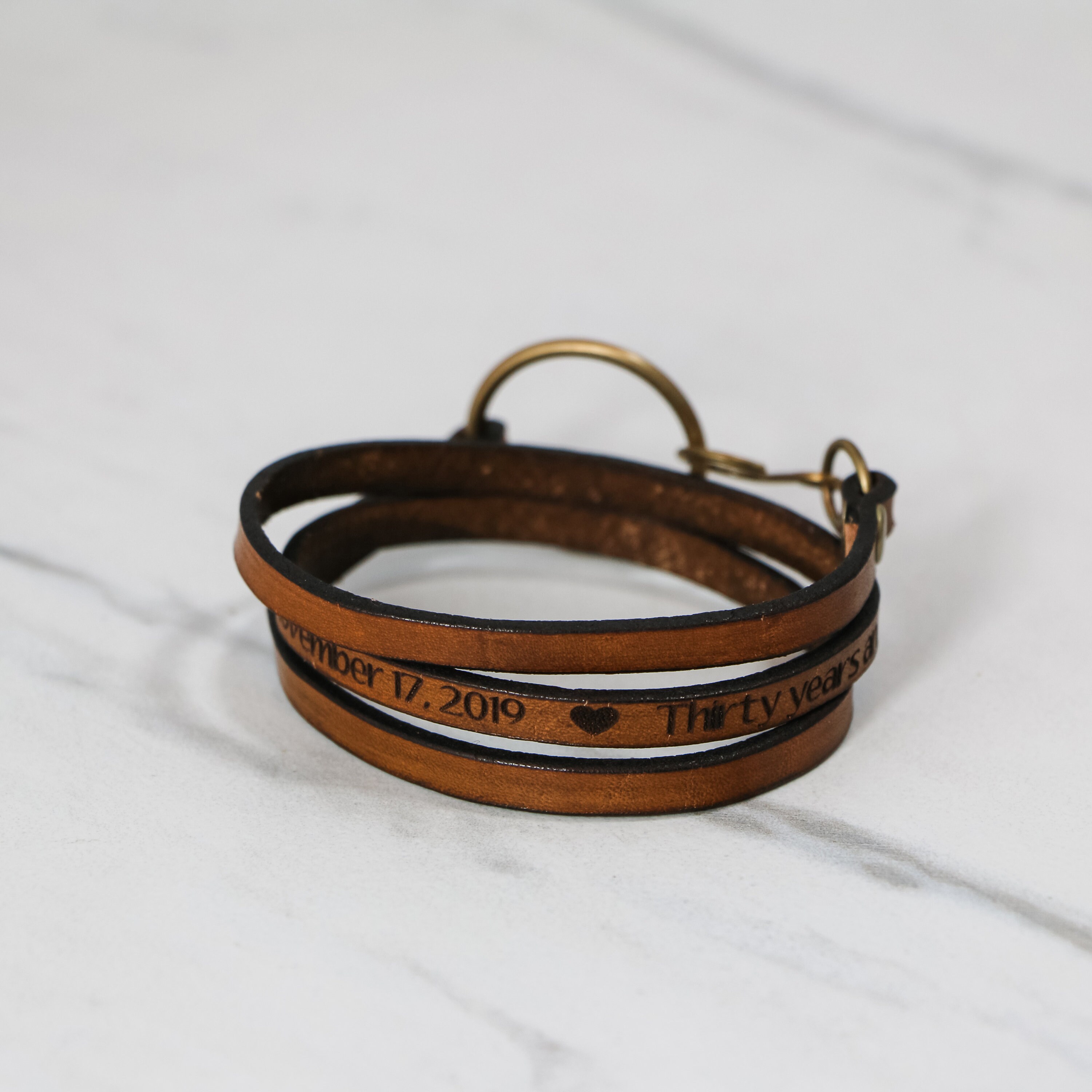 personalized leather wrap bracelets