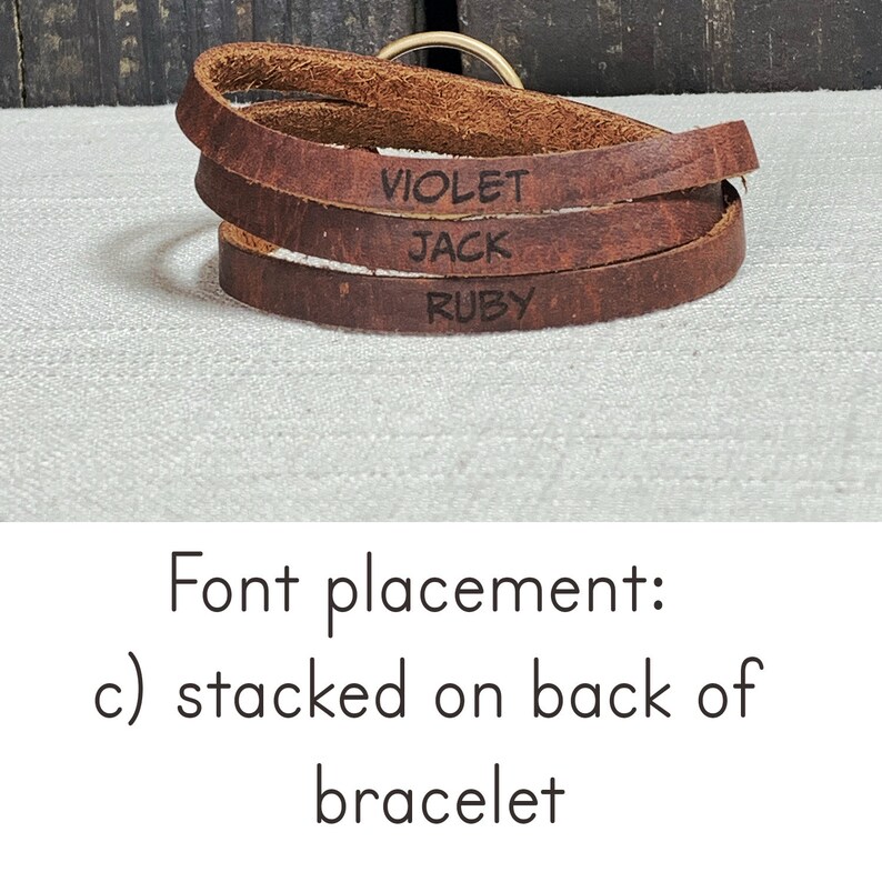 Personalized Leather Wrap Bracelettriple Wrap Hand Painted Etsy