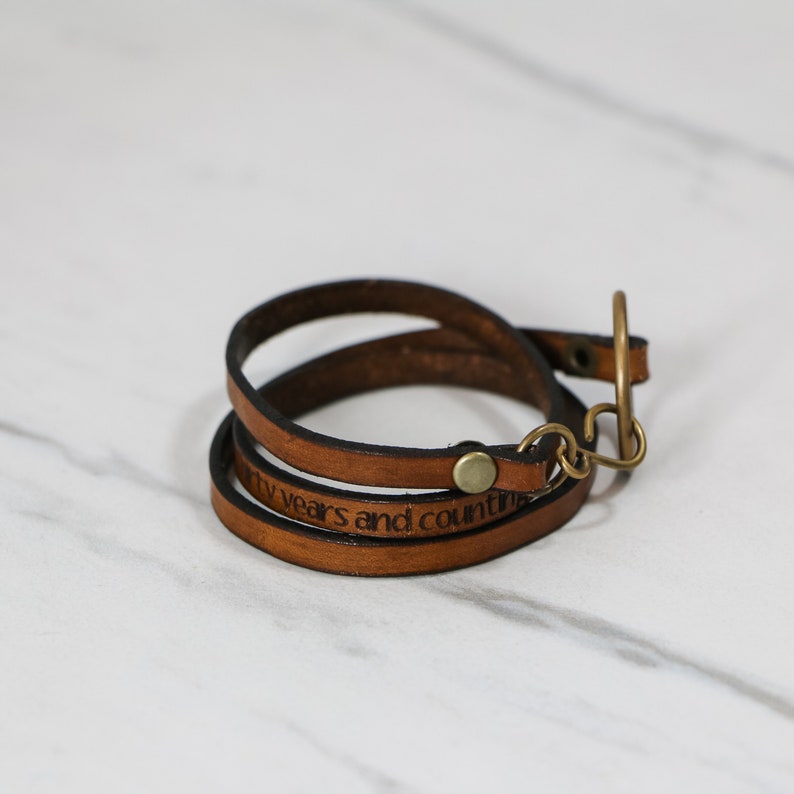 Personalized Leather Wrap Bracelettriple Wrap Hand Painted Etsy