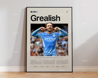 マンチェスターシティ 21/22 Grealish オーセンティック Manchester City FC Jack Grealish 21/22 Man City Poster