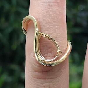 Semi Mount Ring Setting For Your Diamond Pear Cut Engagement Ring Setting Semi Mount Settings For Wedding Ring Custom 14k Yellow Gold Ring