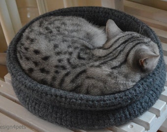 Tinka - lit pour chat - lit feutré pour animal de compagnie - crochet main