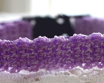 Vienna- crochet ultra soft cat collar - safety breakaway light weight unique handmade lavendel