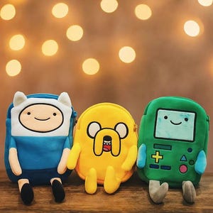 Adventure Time Plush Crossbody Bag – Cute Finn, Jake & BMO Shoulder Purse, Soft Cartoon Plush Bag for Kids, Girls, Boys, Birthday Gift