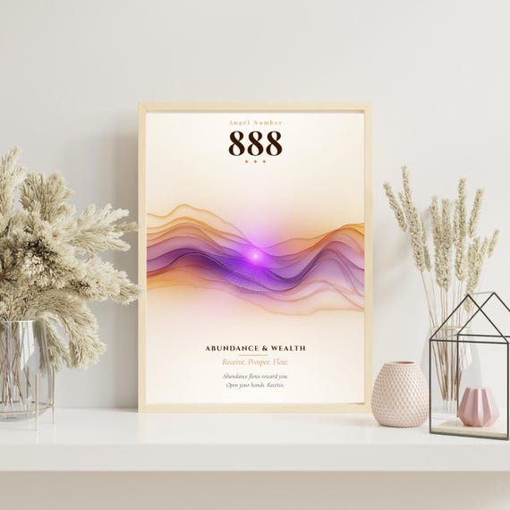 Angel Number 888 Print, Manifestation Wall Art, Abundance & Wealth Decor, Spiritual Gift, Digital Download