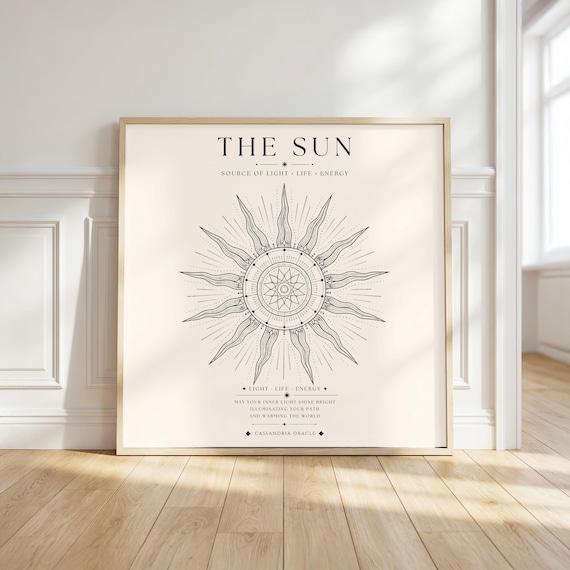 Celestial Sun Mandala Print – Spiritual Sacred Geometry Wall Art (Digital Download)