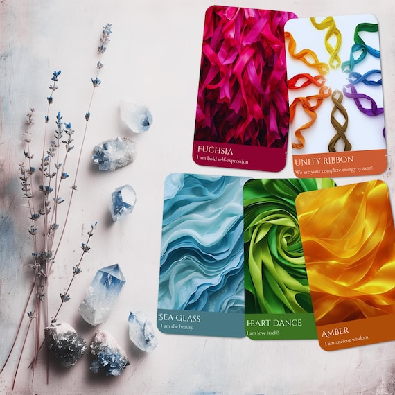 Ribbon Oracle Cards | 52 Card Color Healing Deck | Chakra Oracle Cards | Spiritual Gift | Energy Healing Card Deck