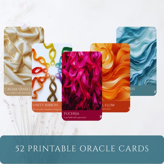 Secret Ribbon Oracle Cards | 52 Color Healing Deck (Digital Download)