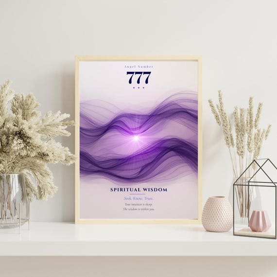 Angel Number 777 Print | Spiritual Wisdom | Spiritual Wall Art | Aura Poster | Printable Digital Download
