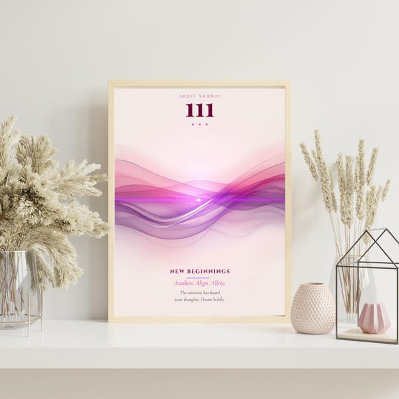Angel Number 111 Print, Manifestation Wall Art ,New Beginnings  Decor, Spiritual Gift, Digital Download