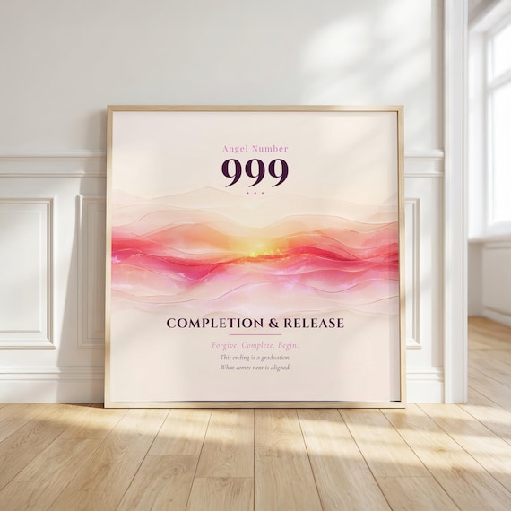 Angel Number Wall Art Set | Complete Collection 111-999 Aura Prints | Spiritual Gift | Digital Download Printable Bundle