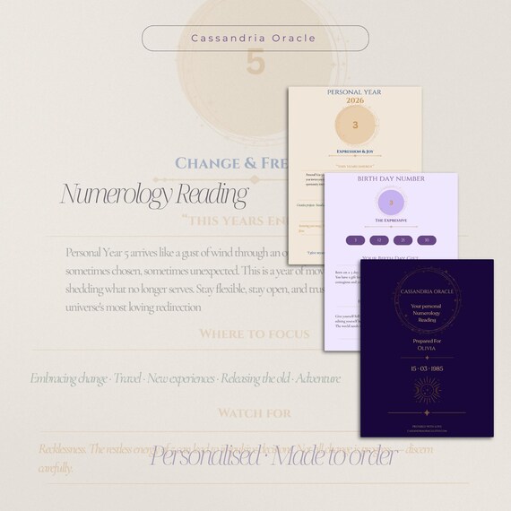 Personalized Numerology Reading PDF | Life Path, Personal Year, Destiny (Digital Download)