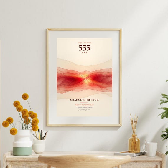 Angel Number 555 Print | Change & Freedom | Spiritual Wall Art | Aura Poster | Printable Digital Download
