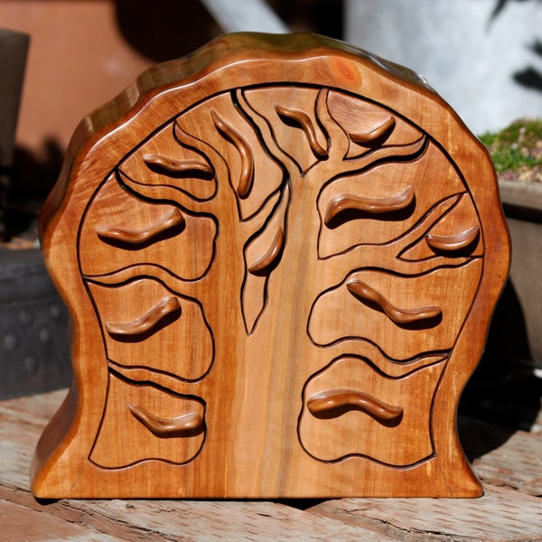 Boîte à bijoux de Madrone bois