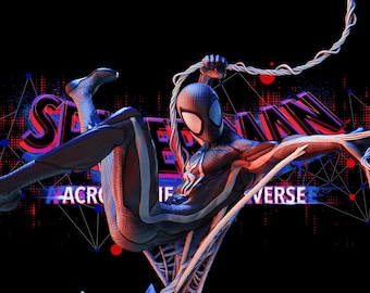 Miles Morales 3D Resin Statue | Spider-Man Collectible (Unpainted)