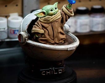 Handmade Grogu Resin Bust – Star Wars Collectible Figure