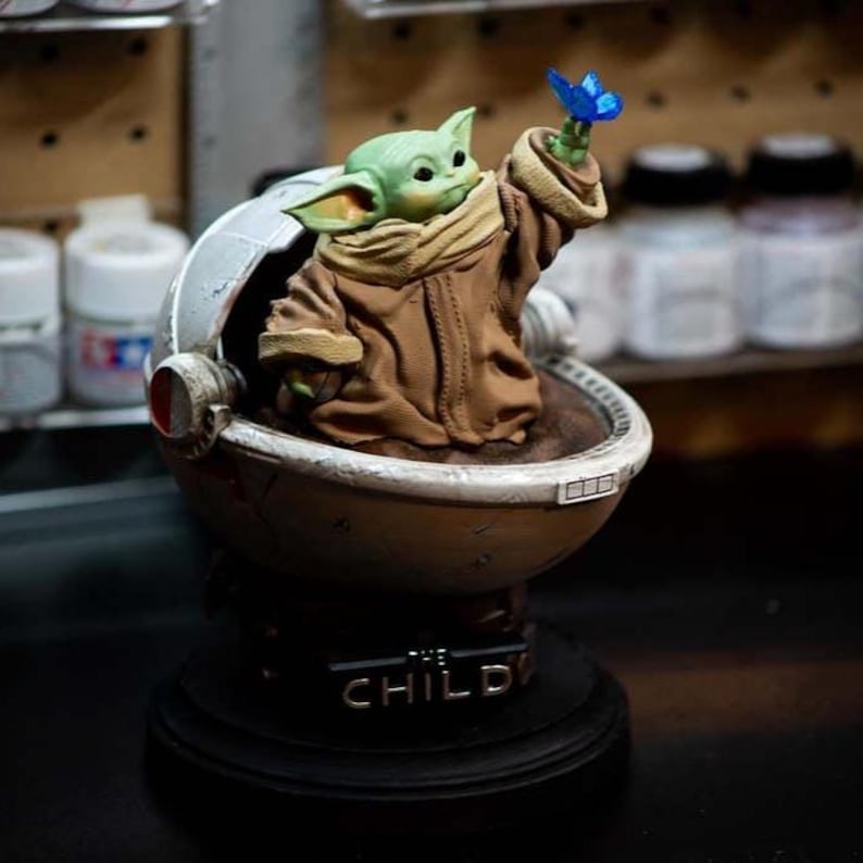 Handmade Grogu Resin Bust – Star Wars Collectible Figure image 1