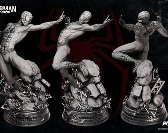 Andrew Garfield Spider-Man Sculpture: Unpainted 3D Printed Resin Statue