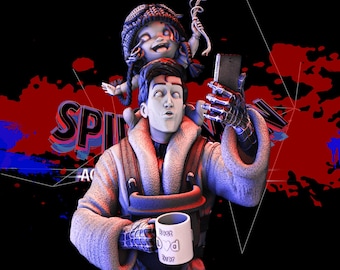 Ben Parker and Mayday Bust | Spider-Man Collectible | Unpainted Resin 1/4 & 1/8 Scale