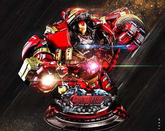 Hulkbuster 1/4 & 1/8 Scale Diorama – Iron Man Armor 3D Printed Resin Bust