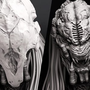 Predator – Collectible 3D Printed Statue (Unpainted, 1/6 or 1/12 Scale)