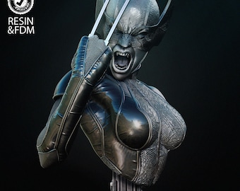 Busto de X-23 – Figura coleccionable impresa en 3D con gran nivel de detalle (sin pintar, escalas 1/4 y 1/8)