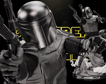 Sculpture de Jango Fett : modèle imprimé en 3D très détaillé - non peint