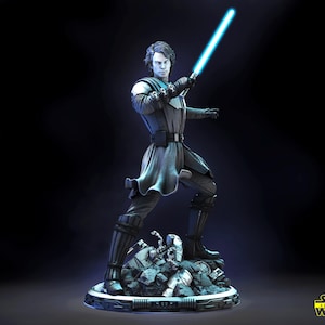 Anakin Skywalker - Clone Wars 3D-tryckt resinstaty (omålad, skala 1/6 och 1/10)