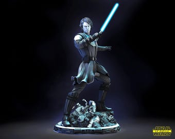 Anakin Skywalker - Clone Wars 3D Printed Resin Statue (Unpainted, 1/6 & 1/10 Scale)