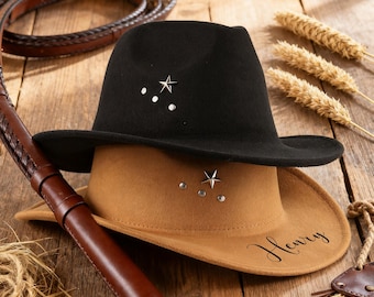 Op maat gemaakte wolvilt cowboyhoed – handgemaakte fedora met brede rand