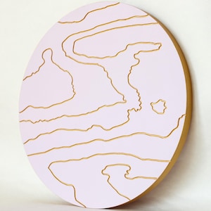 Pink Wood Wall Art: Textured Circle Wall Hanging, Modern Minimalist Decor