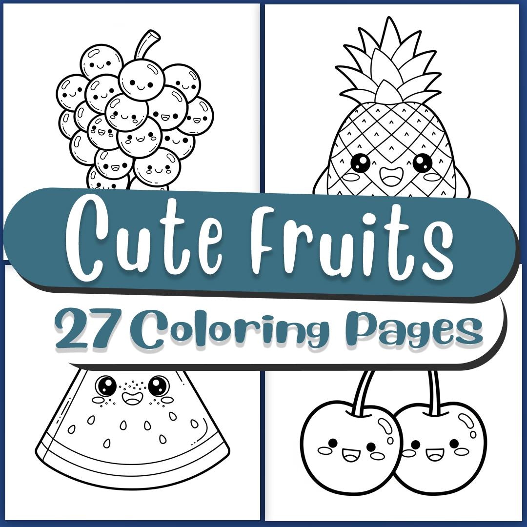 Cute Fruits Coloring Pages | 27 Fun Printable Fruit Designs for Kids ...