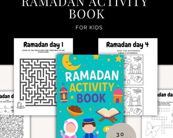 Libro de actividades de Ramadán para niños Paquete de actividades de Ramadán Actividades de Ramadán 30 días Ramadán Mubarak Rastreador de libros de Ramadán Libro islámico