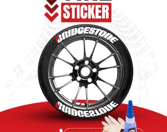 Bridgestone Tire Lettering Tyre Sticker fits to 16"-22" Permanent Tyre Letters Set for 4 tires universal fitment