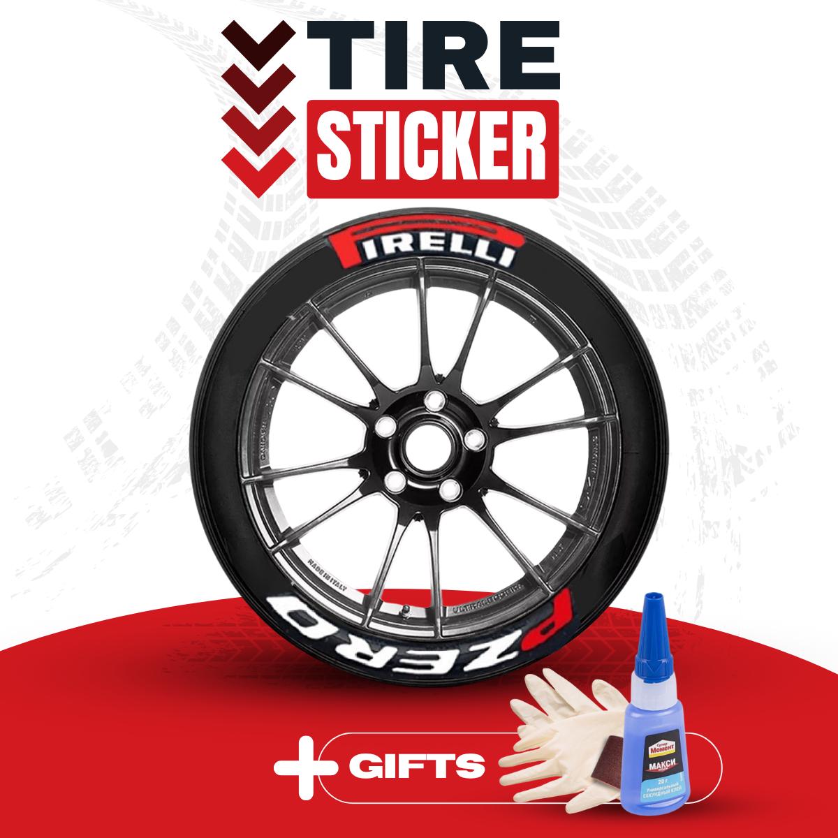 PIRELLI Decals Stickers - Gloss White Oracal 651 (120mm X 20mm) For Motorbike & Car