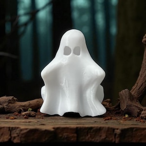 ハロウィンゴーストSTLファイル、ハロウィンのモダンな装飾、かわいいゴースト3Dプリントファイル、不気味な家の装飾、3Dプリント可能な不気味なゴーストの装飾