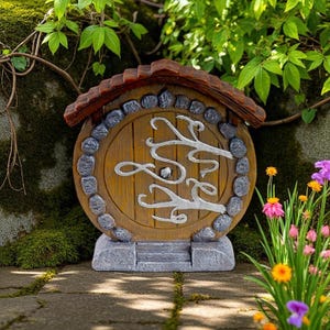 Round Green Fairy Door | Handcrafted Green Fairy Door for Tree, Garden & Outdoor Decor | Fairytale Tooth Fairy Door | Unique Gift