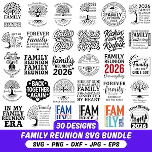 Familiereünie SVG-bundel, familiereünie 2026 SVG PNG, familie svg, stamboom svg, familiereünie shirts, familievakantie svg, familieliefde